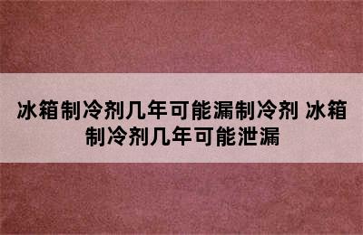 冰箱制冷剂几年可能漏制冷剂 冰箱制冷剂几年可能泄漏